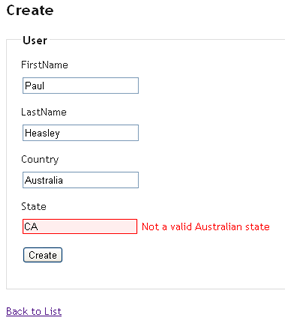 Conditional validation of state field