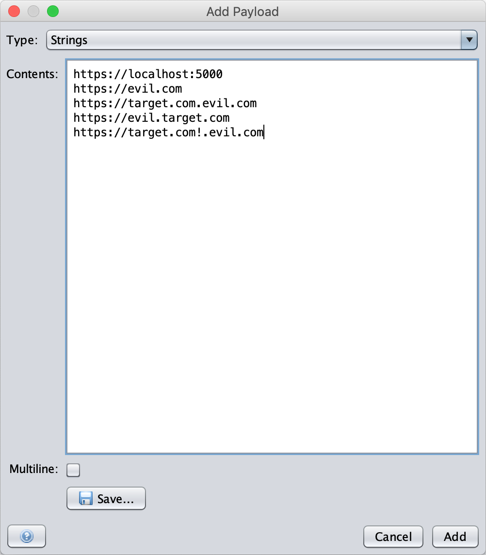 OWASP ZAP Add Fuzz Locations Dialog