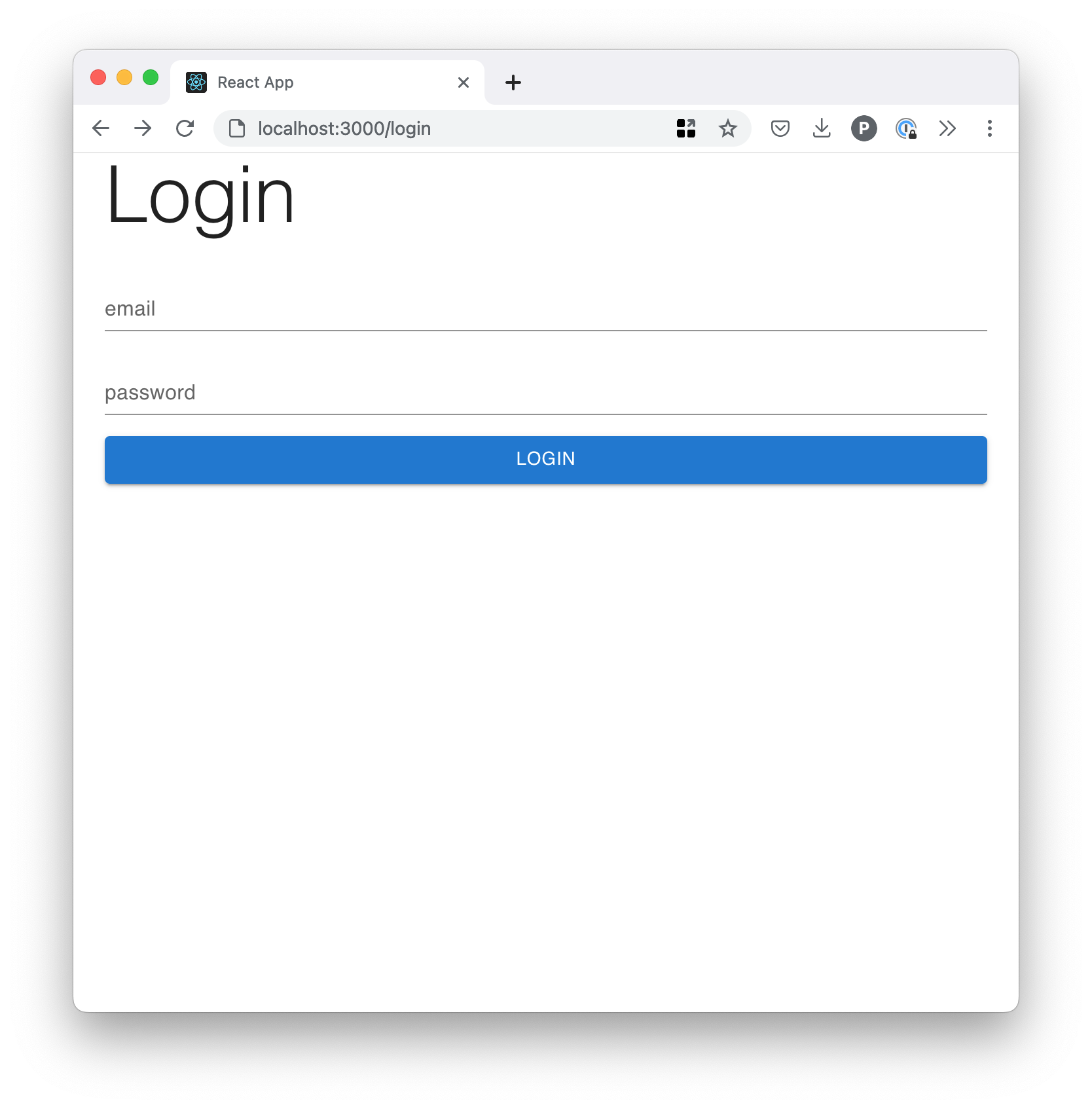 Initial Login Page