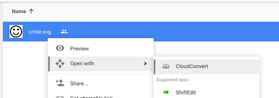 Open with CloudConvert from Google Drive